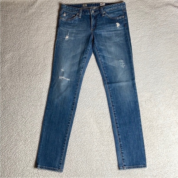 AG Jeans Stilt Cigarette Skinny Denim Jeans distressed Size 28 R - Picture 12 of 13